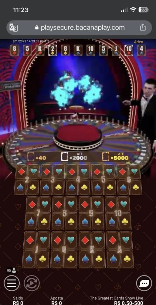 Casino BacanaPlay versão mobile em um smartphone