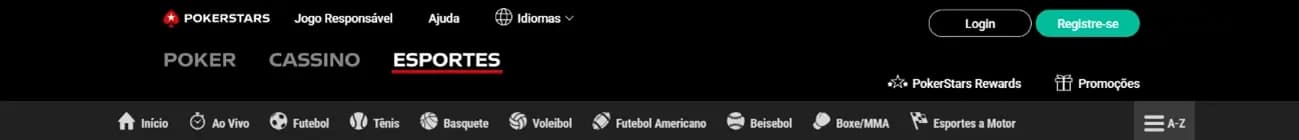 Captura de tela Onde Registar na plataforma Pokerstars Brasil