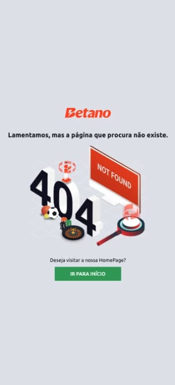 Captura de tela Erro 404 Betano