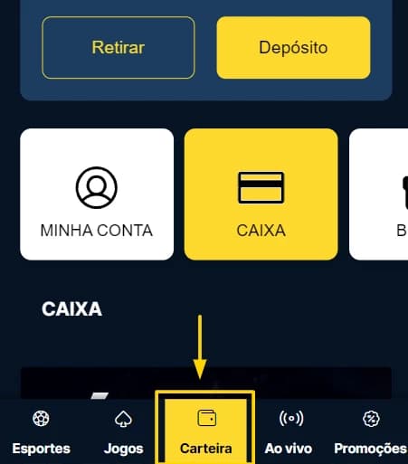 Captura de tela Encontrar a Carteira na casa de apostas Estrela bet
