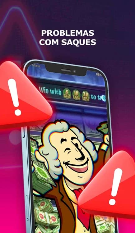 Celular com tela do jogo e sinas de alerta