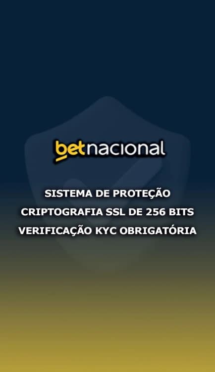 Imagem promocional da Betnacional destacando segurança com criptografia SSL 256-bit e verificação KYC.