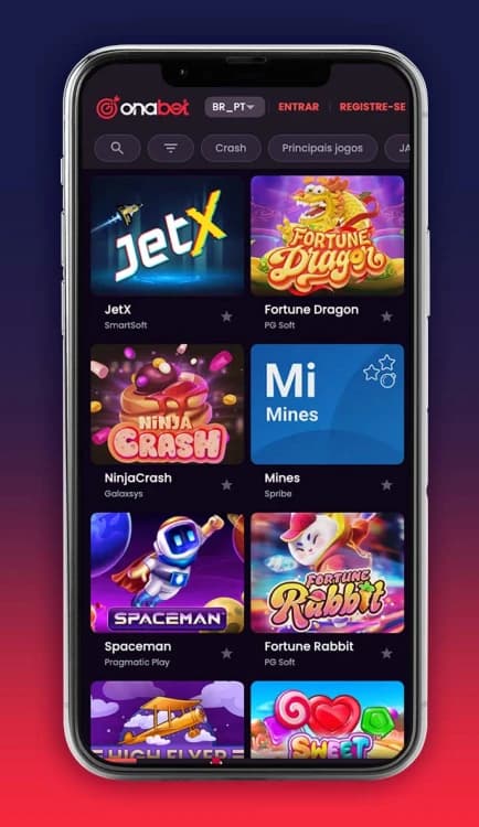 Cassino Online OnaBet Brasil com destaque para os principais jogos JetX, Spaceman e slots Fortune